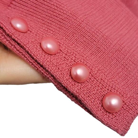 Talbots Pure Merino Wool Pullover Sweater Pink Scoop Size Medium Petite - Picture 9 of 12